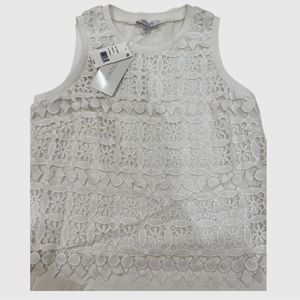 NWT Lucy Paris Lacy White Top